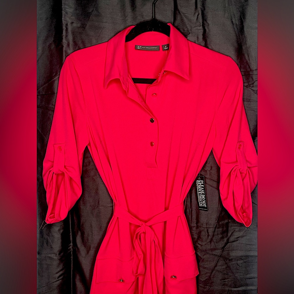 Never worn NY&C hot pink/red sophisticated midi dress.